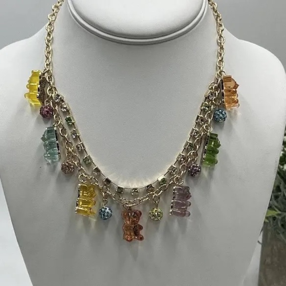 Colorful Gummy Bear Charm Necklace